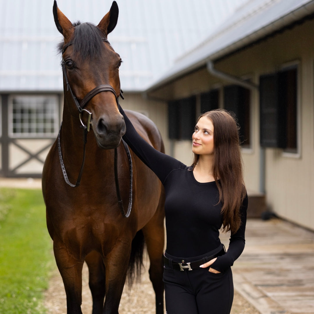 The 'KENNEDY' Seamless 2.0 V Neck Long Sleeve | Classic Black