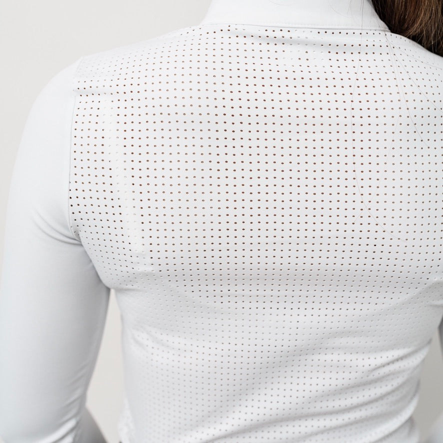 The 'LOGAN' Perforated Competition Top | Classic White