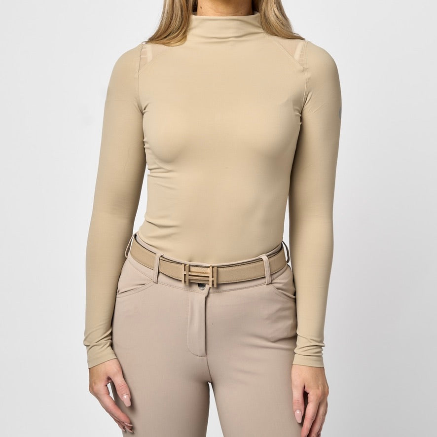 The 'CHLOE' High Collar Technical Top | Cairo